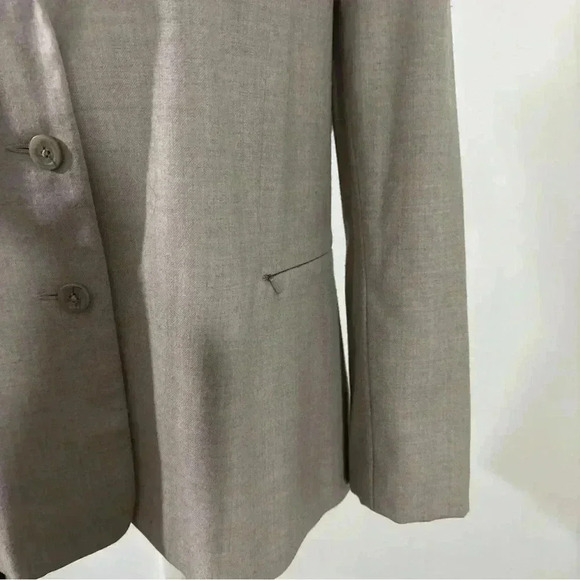 Willi Smith 100% Wool Women’s Beige Blazer Made in Russia Size 12 - Picture 5 of 8